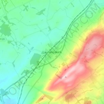 Laurencekirk topographic map, elevation, terrain