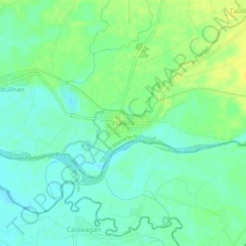 Platero topographic map, elevation, terrain