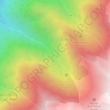 Le Pichu topographic map, elevation, terrain