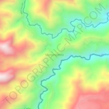 Montebonito topographic map, elevation, terrain