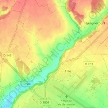 Rieux topographic map, elevation, terrain