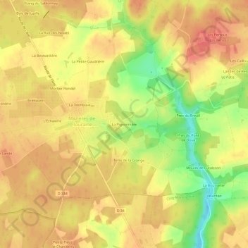 La Pigeonnière topographic map, elevation, terrain