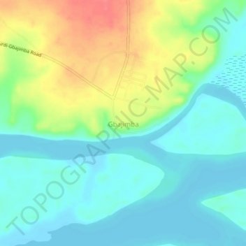 Gbajimba topographic map, elevation, terrain