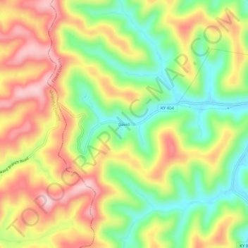 David topographic map, elevation, terrain