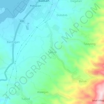 Taytay topographic map, elevation, terrain