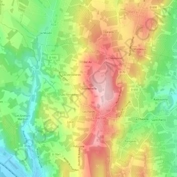 Chantemerle topographic map, elevation, terrain
