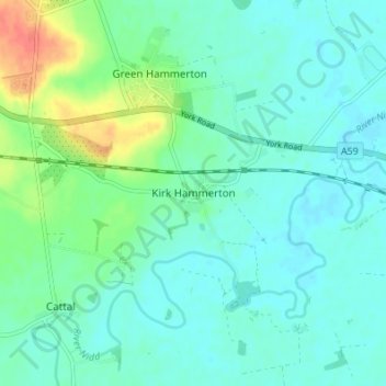 Kirk Hammerton topographic map, elevation, terrain