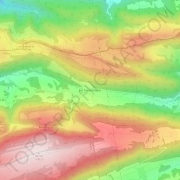 Les Ecorcheresses topographic map, elevation, terrain