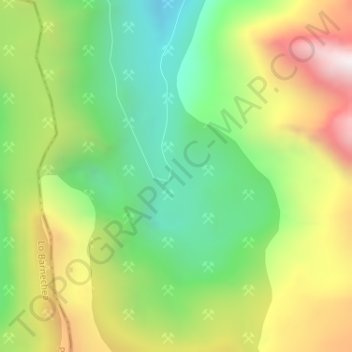 Codelco Andina topographic map, elevation, terrain