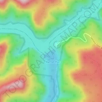 Tallowa Dam topographic map, elevation, terrain