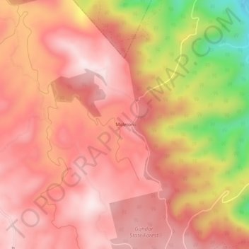 Moleton topographic map, elevation, terrain