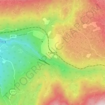 Kopperå topographic map, elevation, terrain