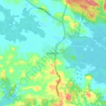 Odukpani topographic map, elevation, terrain