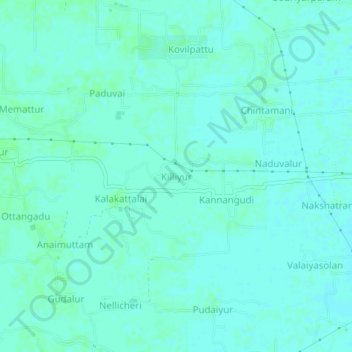 Killiyur topographic map, elevation, terrain