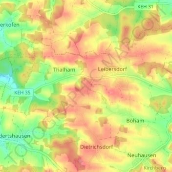 Herrenau topographic map, elevation, terrain