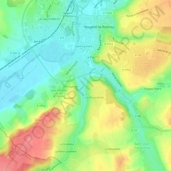 Chesneau topographic map, elevation, terrain