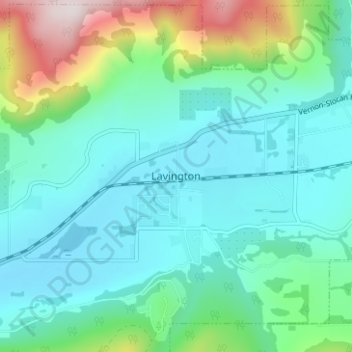 Lavington topographic map, elevation, terrain