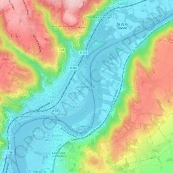 Île des Pêcheurs topographic map, elevation, terrain