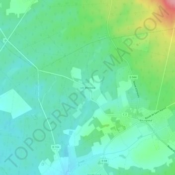 Les Moreaux topographic map, elevation, terrain