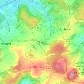 Zilsdorf topographic map, elevation, terrain