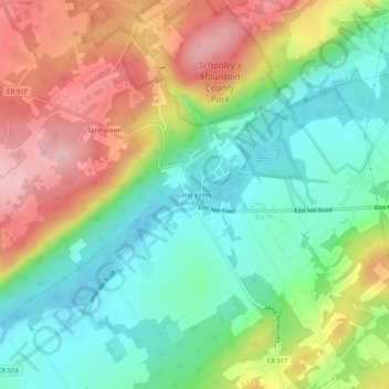 Long Valley topographic map, elevation, terrain