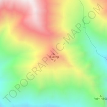Tololing Top topographic map, elevation, terrain