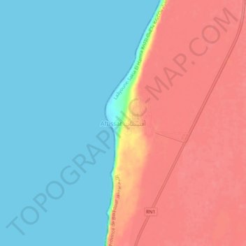 Aftissat topographic map, elevation, terrain