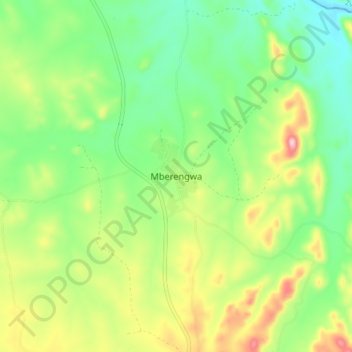 Mberengwa topographic map, elevation, terrain