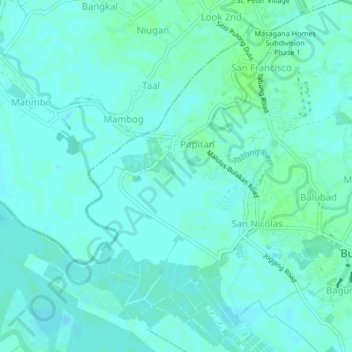 Pitpitan topographic map, elevation, terrain