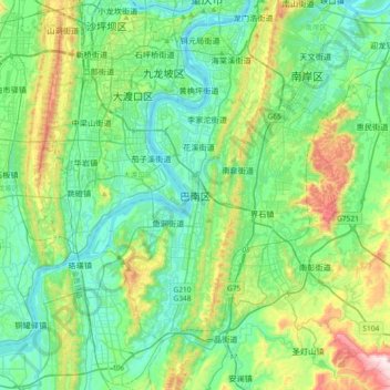 Banan topographic map, elevation, terrain