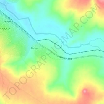 Ndanga topographic map, elevation, terrain