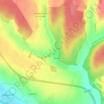 Grenaille Lieu topographic map, elevation, terrain