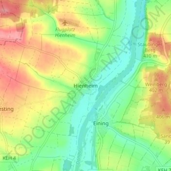 Hienheim topographic map, elevation, terrain