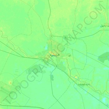 Nasiriyah topographic map, elevation, terrain