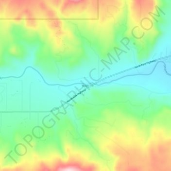 Wapiti topographic map, elevation, terrain