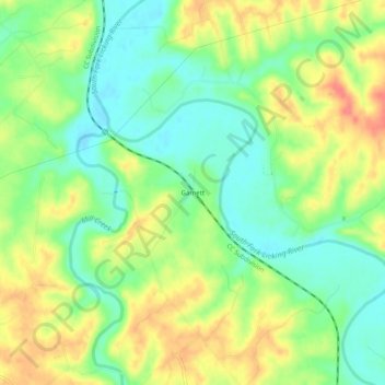 Garnett topographic map, elevation, terrain