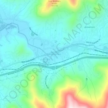 Swannanoa topographic map, elevation, terrain