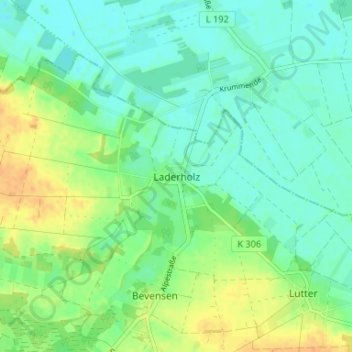 Laderholz topographic map, elevation, terrain