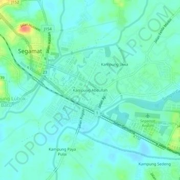 Kampung Abdullah topographic map, elevation, terrain