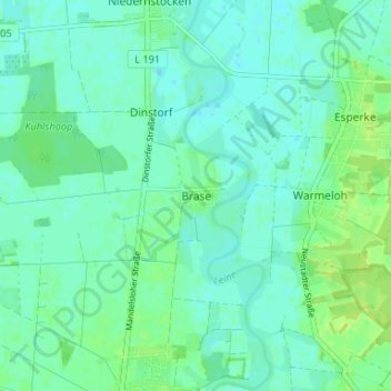 Brase topographic map, elevation, terrain