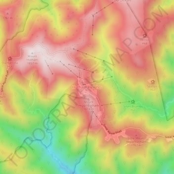 Hotham Heights topographic map, elevation, terrain