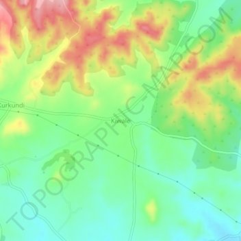 Kiwale topographic map, elevation, terrain