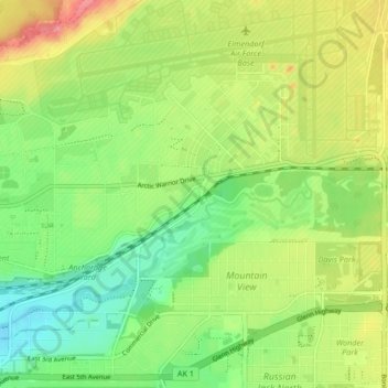 Wilson Village topographic map, elevation, terrain