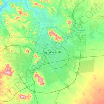 Medina topographic map, elevation, terrain