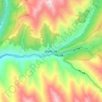 Siguniangshan topographic map, elevation, terrain