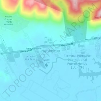 Puerto Hondo topographic map, elevation, terrain