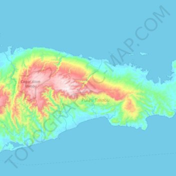 Pulau Taliabu topographic map, elevation, terrain