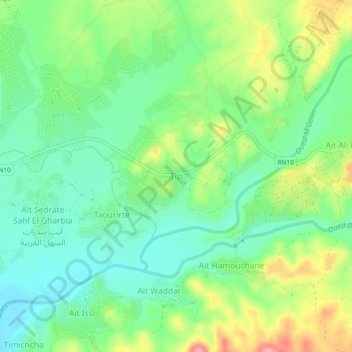 Tizi topographic map, elevation, terrain