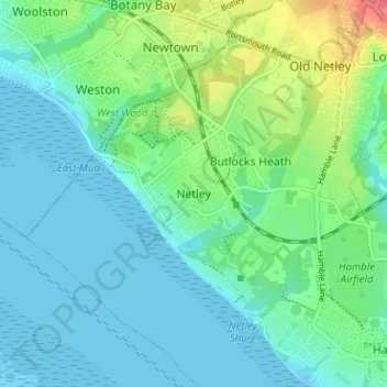 Netley topographic map, elevation, terrain