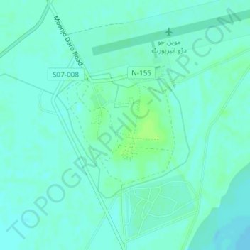 Mohenjo Daro topographic map, elevation, terrain